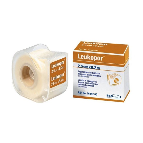 Leukoplast Leukopor Esparadrapo de Papel con Dispensador 2,5cm X 9,2m